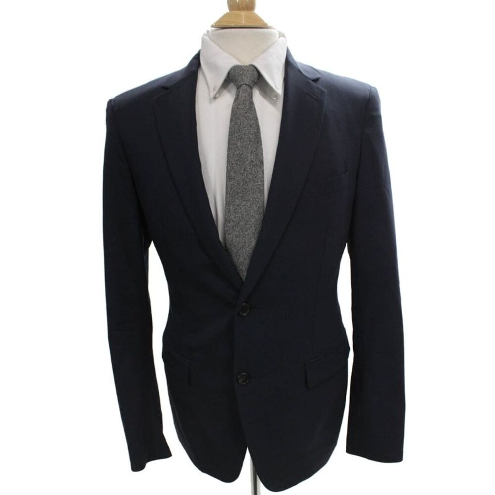 Theory Men Wool Blazer Blue Button Solid Size 38